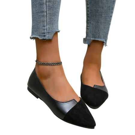 

Aueoeo Women S Flats Flat Shoes Fashion Versatile Casual Single Shoes Women S Flat Color Contrast Pointed Irregular Shallow Mouth Slip On Women S Casual Shoes Flat Shoes On Clearance