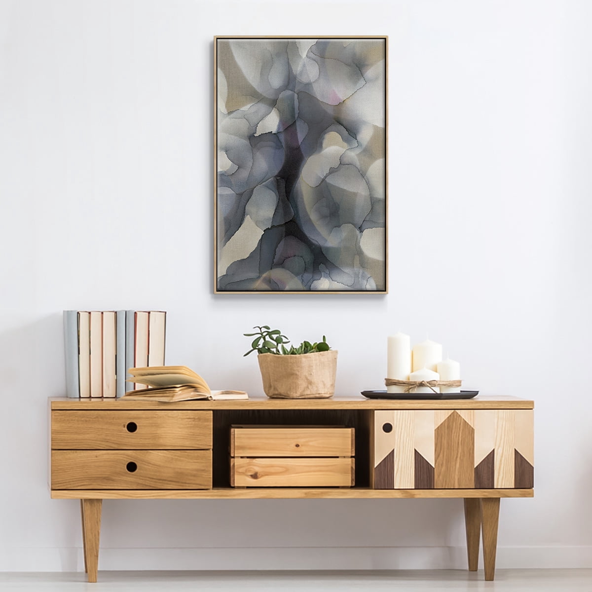 Heavy Weather Framed Premium Gallery Wrapped Canvas - Ready to Hang - 17 x 25 - Natural Wood Floating Frame