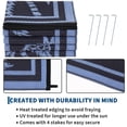 thumbnail image 6 of HIWEAVER Black/Blue 9'x 12' Outdoor Rug Garden Decor Floral Bordered Carpet Plastic Straw Waterproof Reversible Patio Area Rug for Balcony Deck Picnic Portable Camping Mat, 6 of 8
