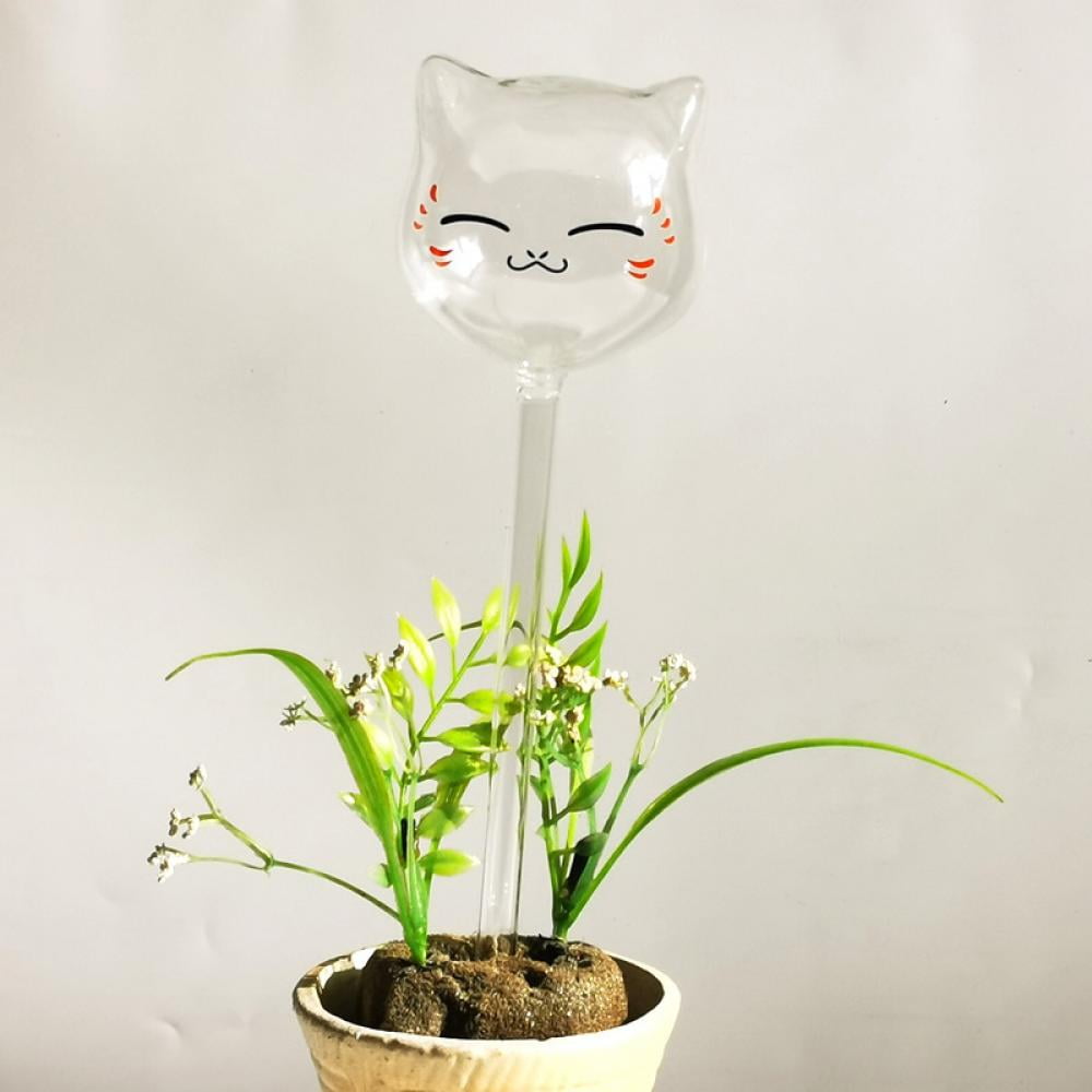 Plant Waterer Cute Self Watering Globes, Hand Blown Clear Glass Plant