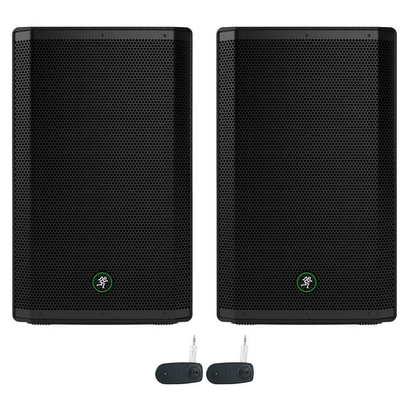 2 Mackie Thrash215 15” 1300W Active DJ PA Speakers w/Wireless Linking Thrash 215