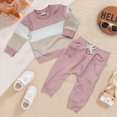 thumbnail image 2 of TOWED22 Toddler Kid Boy Clothes 2-Piece Graphic Print Long Sleeve Tee Sweatshirt Tops Elastic Waist Joggers Pants Fall Winter Outfits Clothing(Pink,18-24 Mouths ), 2 of 4