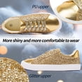 thumbnail image 2 of AOMAIS Women Glitter Sneakers Sparkly Low Top Sequins Sneakers Lace Up Tennis Shoes Comfort Bling Shoes Fashion Shiny Walking Shoes(Gold Glitter US8), 2 of 8