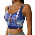 thumbnail image 2 of Fotbe Night Sky Winged French Bulldog Sujetador Deportivo Largo sin Aros para Mujer con Almohadillas y Soporte Medio, Transpirable y Absorbente, Camiseta Tipo Chaleco o Tank Top-Large, 2 of 8