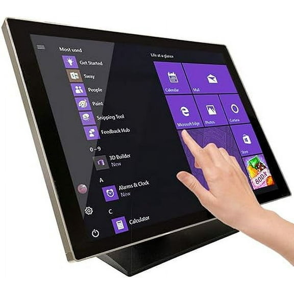 24" Capacitive LED Backlit Multi-Touch HDMI VGA Monitor with 16:9 Display 1080p, True Flat Seamless Design Touchscreen, Great for Office, POS, Retail, Restaurant