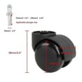 thumbnail image 3 of Silent Office Chair Wheels Replacement - 2 Inch Black Stemless Casters for Furniture, Swivel Chair Accessories (5pc), 3 of 5