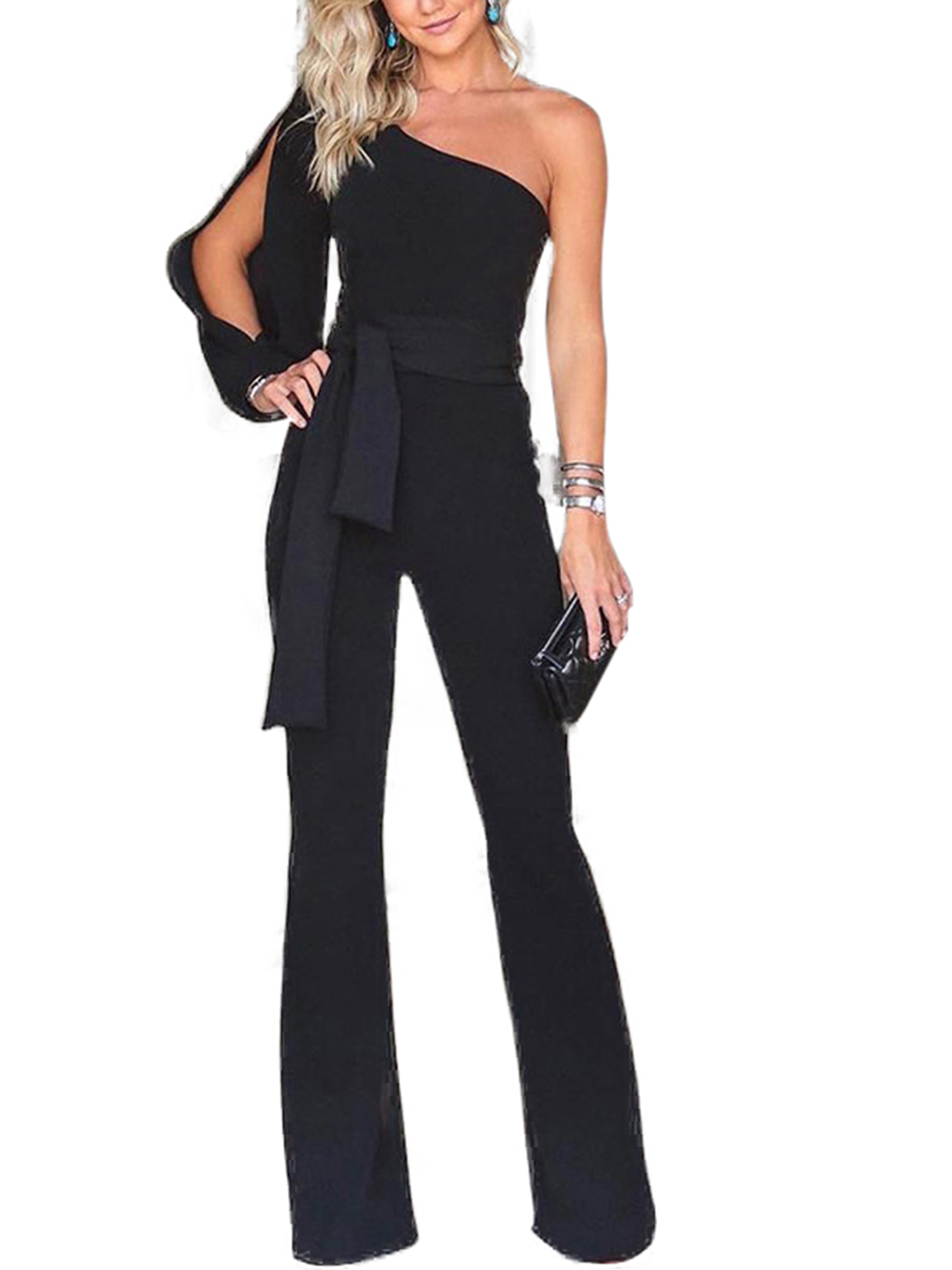 strapless long pants romper