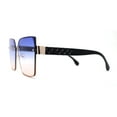 thumbnail image 3 of Womens 90s Rimless Designer Square Butterfly Chic Sunglasses Gold Black Navy Peach, 3 of 4