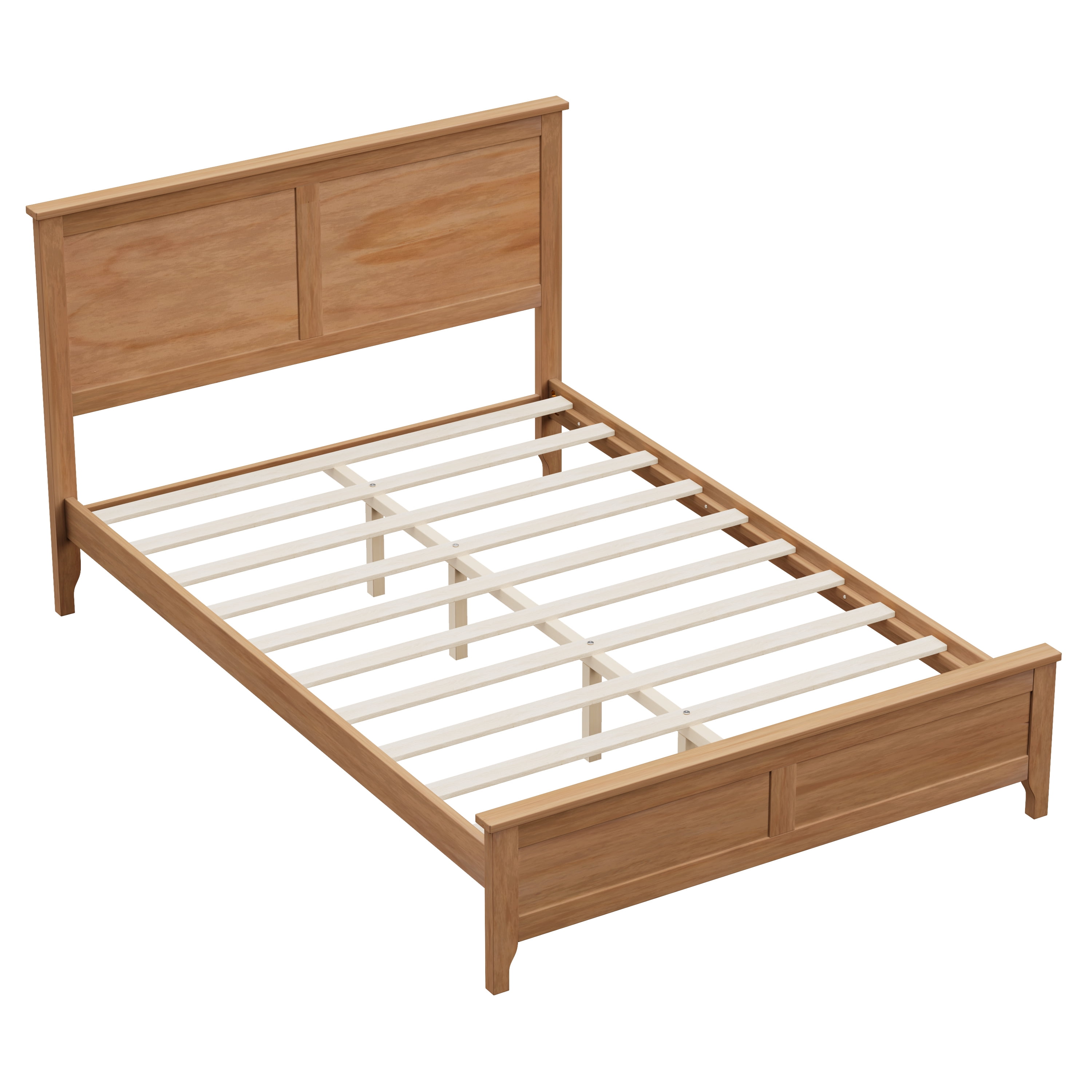 Euroco Wood Full Size Platform Bed, Wood Color