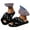 Black, variant on Plush Pearl Slippers for Women Cross Band Memory Foam Open Toe House Slippers Slip on Flats