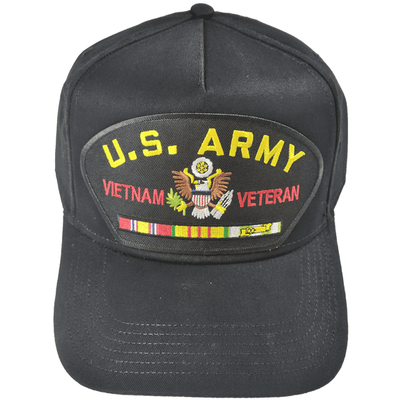 US ARMY VIETNAM VETERAN HAT CAP W/ CAMPAGIN RIBBONS SOUTH EAST ASIA