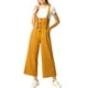 thumbnail image 5 of Mono de tirantes con botones en la parte delantera y cintura alta de INSPIRE CHIC XS Amarillo, 5 of 7