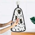 thumbnail image 5 of Black Cat Footprint Pattern Hand Towel Quick Drying Home Storage Kitchen Towel Hooks Dish Cloths, 5 of 6