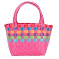 thumbnail image 1 of Miangastore Small Beach Bag Storage Basket Pink Plastic 1Pack For Women Summer Beach, 1 of 8