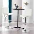 thumbnail image 3 of Costway Set of 2 Adjustable Bar Stools PU Leather Swivel Counter Pub Chair White, 3 of 10