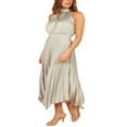 thumbnail image 2 of PENGXIANG Robe Midi Sans Manches à la Mode pour Femmes en Couleur Unie, 2 of 4