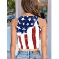thumbnail image 2 of Color Cosplay American USA Flag Crop Tank Tops for Women T Shirt Patriotic 4th of July Vest Tops GA123-1014 S, 2 of 5