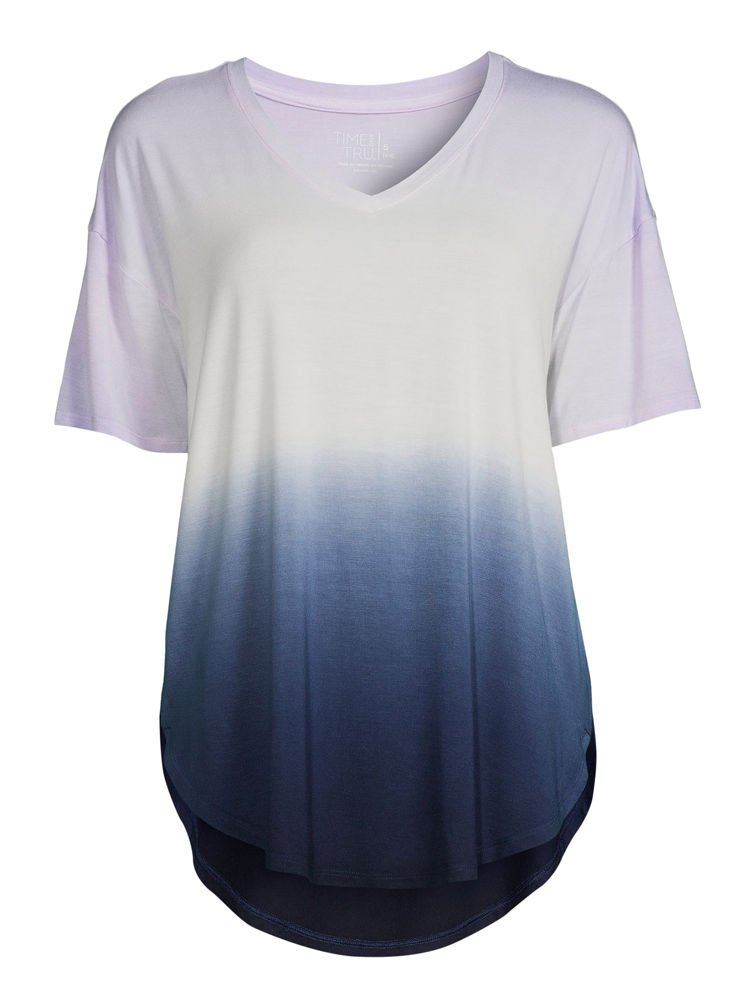 Time and Tru Women's V-Neck Tunic T- Shirt