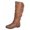 Cognac, variant on Women's Round Toe Low Flat Heel Buckle Slouchy Zip Boots