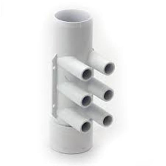 2 x 2 in. Shr Manifold, Pvc Waterway Pipe - 6 Port & 0.75 in. Sb Ports