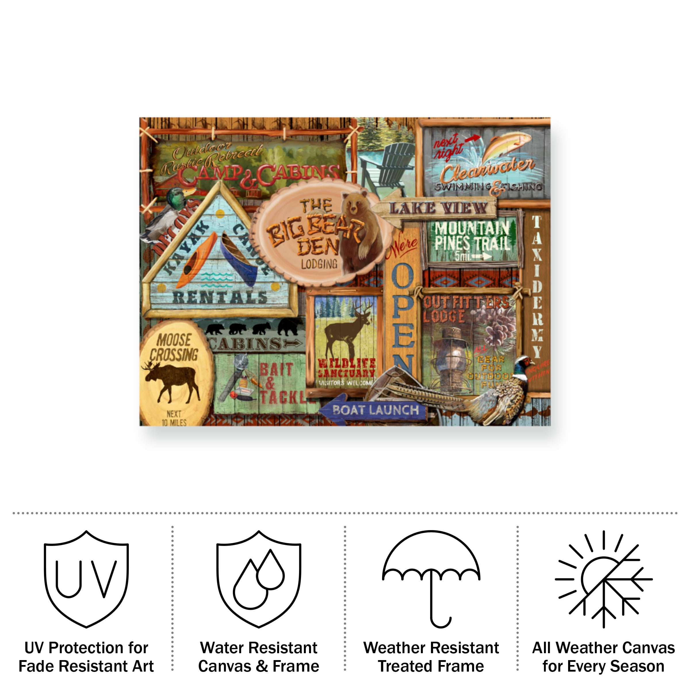 Art Licensing Studio 'Lodge Sign Collage' Outdoor All-Weather Wall Decor