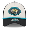 thumbnail image 2 of Men's New Era Stone/Black Jacksonville Jaguars 2024 Sideline Historic 9FORTY A-Frame Trucker Adjustable Hat, 2 of 6