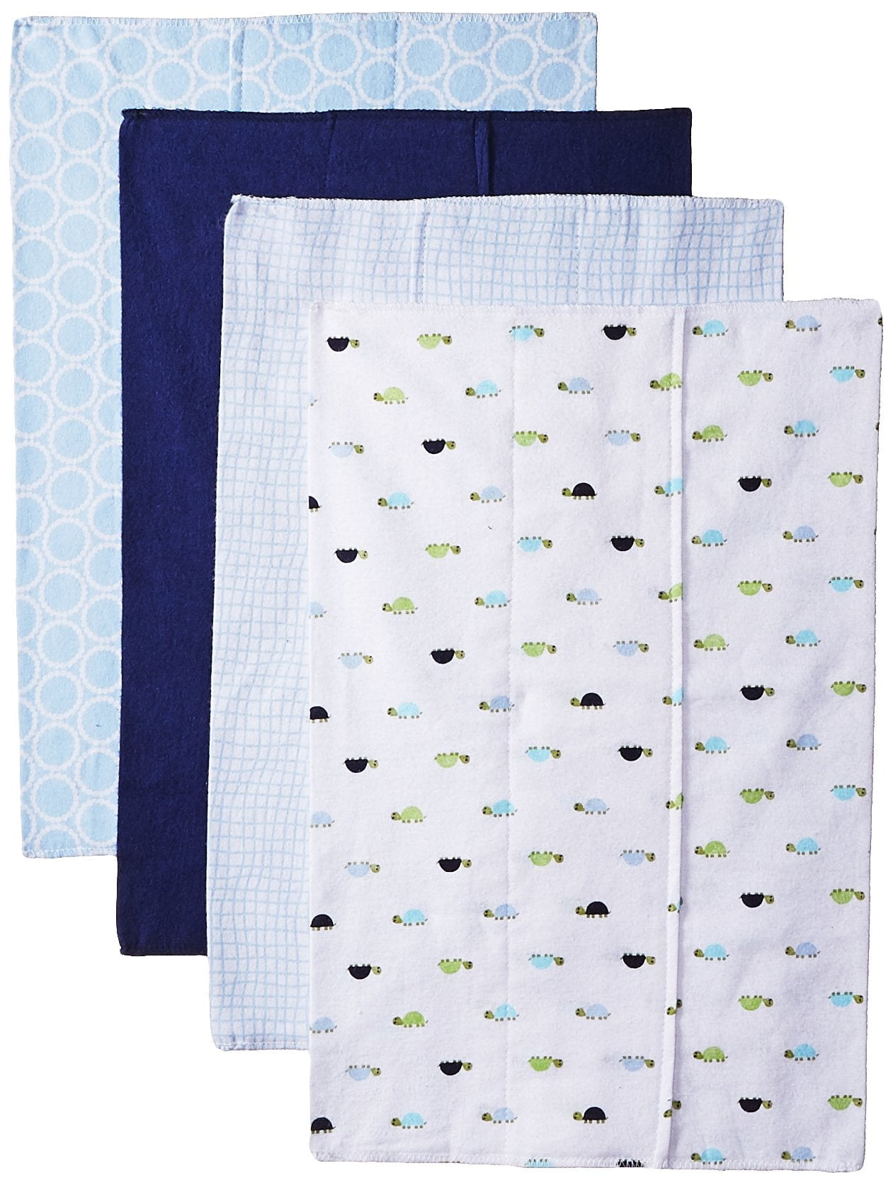 Luvable Friends Baby Girl Cotton Flannel Burp Cloths 4pk, Rainbow, One Size