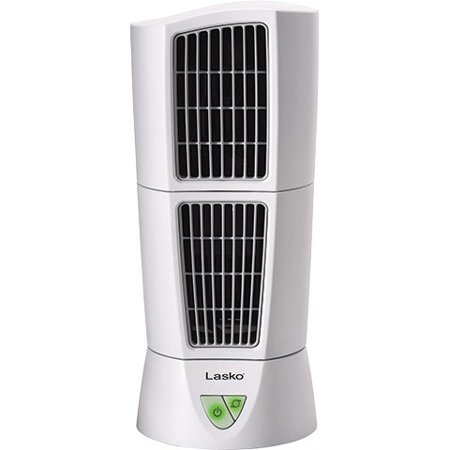 Lasko 4917 Desktop Tower Fan - 152.4 mm Diameter - 3 Speed - Pivoting Head, Oscillating - White