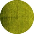 thumbnail image 1 of Ahgly Company Machine Washable Indoor Round Oriental Yellow Industrial Area Rugs, 7' Round, 1 of 4