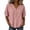 Pink, variant on Giftesty Women's V-Neck Half-Button Short Sleeve Blouse, Casual Loose Fit Linen-Look Summer Top, Solid Color Pullover Shirt