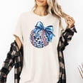 thumbnail image 3 of Blue Bow Softball Shirt for Player Fan Coach Disco Baseball Oversized Tee for Women and Teen Ivory Shirt Adult 2X-Large, 3 of 5