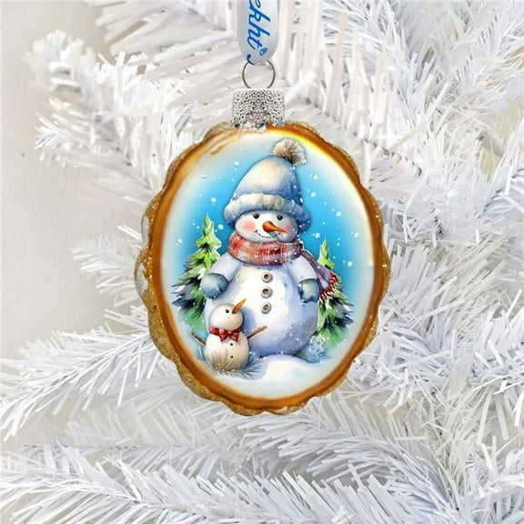 Snowman's family Mercury Glass Ornaments by G. Debrekht - Christmas Santa Snowman Decor - 776014