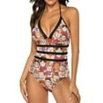 thumbnail image 3 of One Piece Swimsuit Women Tummy Control - V Neck Maneki-Neko Cats Halter Swim Suits for Women 2025, Padded Full Coverage Bathing Swim Suit for Women, 3 of 7