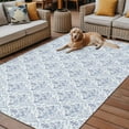 thumbnail image 2 of Fsddascl Blue Boho Outdoor Rug for Patio/Deck/Porch, Non-Slip Large Area Rug 5 x 8 Ft, Middle Century Traditional Floral Pattern Indoor Outdoor Rugs Washable Area Rugs, Reversible Camping Rug Carpet, 2 of 5