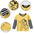 thumbnail image 3 of Beautyzll Baby Kids Boys Long Sleeve Crewneck Shirt T-Shirts 1-9T Toddler Basic T Shirt Tops Cartoon Cotton Tees, 3 of 9
