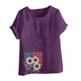 thumbnail image 4 of Cavosen Womens T Shirt Short Sleeve Crew Neck Dressy Patriotic Tee 250 Years Red White and Blue Button Down Graphic Shirt Summer Basic Tops, 4 of 4