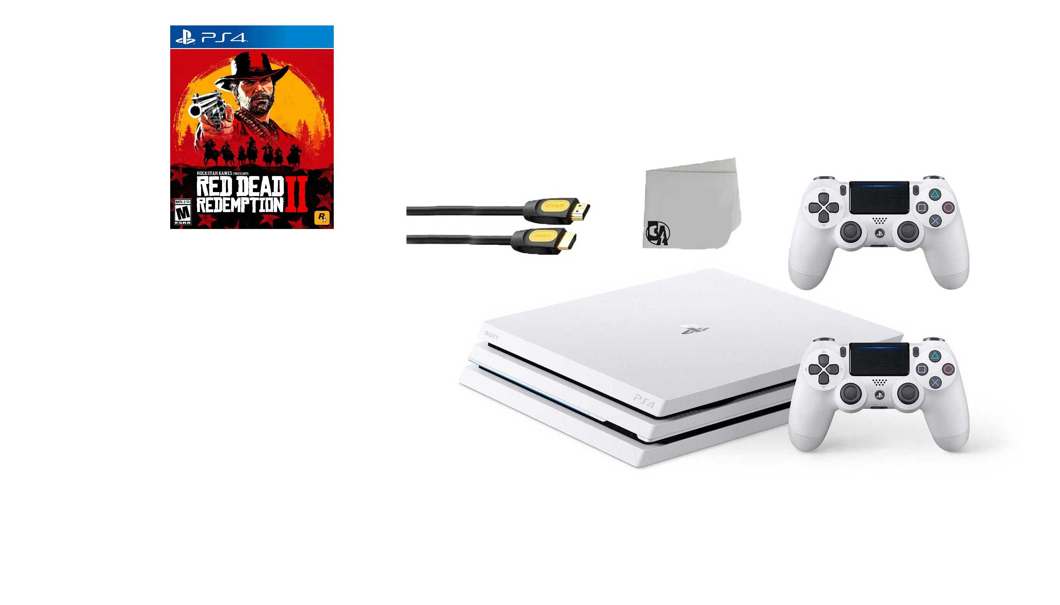 Sony PlayStation 4 Pro Glacier 1TB Gaming Consol White 2 Controller Included Call of Duty Black Ops 4 BOLT AXTION Bundle Used Walmart.com