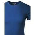 thumbnail image 4 of A2Y Women's Junior Fit Basic Solid Cotton Short Sleeve Crew Neck T Shirt Tee Tops Sapphire M, 4 of 5