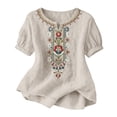 thumbnail image 4 of MEICHEN Women's Fashionable Casual Embroidered Tops Short Sleeve T Shirts Summer Trendy Clothing for Women, 4 of 9