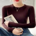 thumbnail image 1 of LNGOOR Chandail Côtelé pour Femmes, Tricoté, Doux, Pulls, Chandails, Basique, Uni, Doux, Manches Longues, Chandails pour Femmes, Automne Hiver, Hauts, 1 of 7