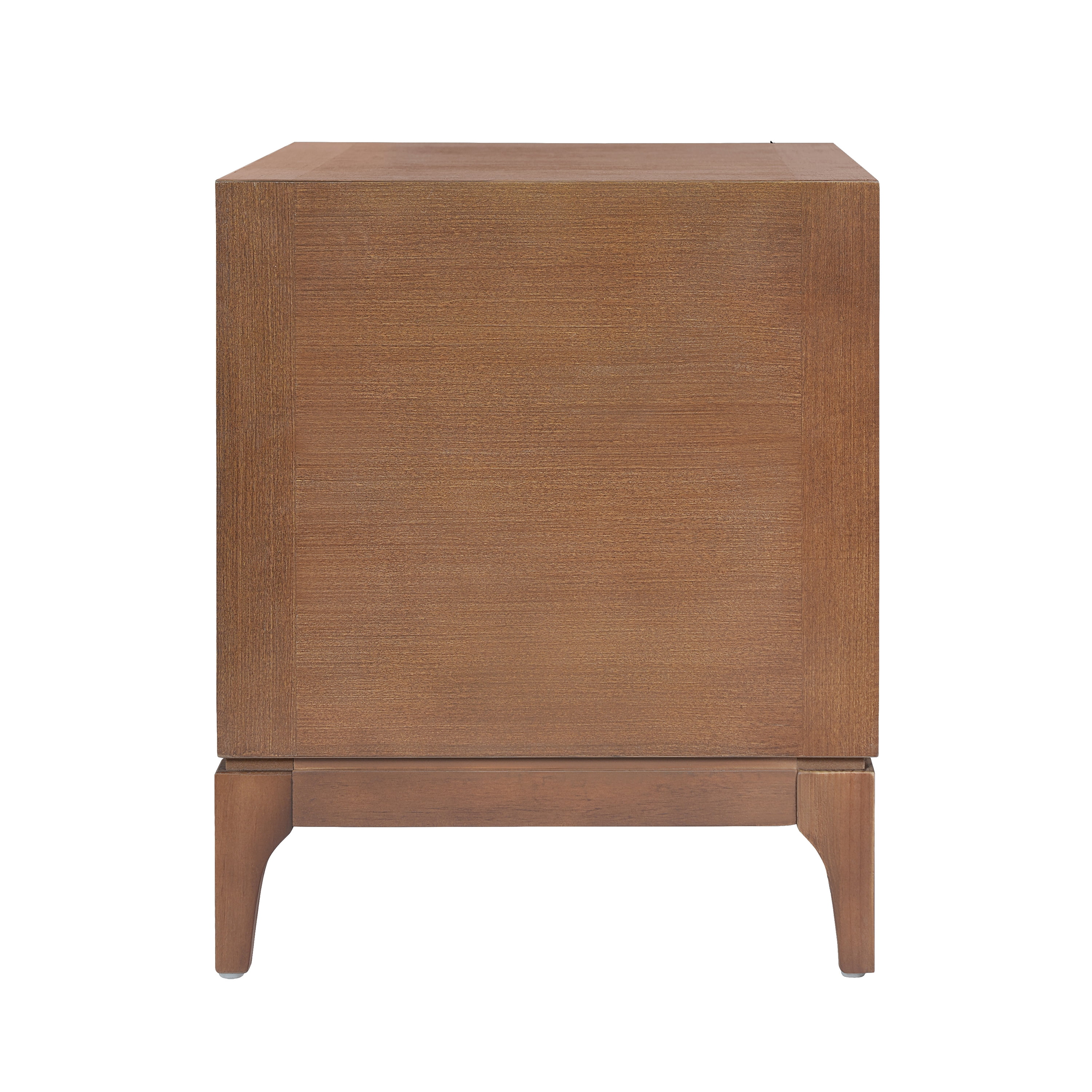 Euroco Mid-Century Modern Nightstand with 2 Storage Drawers, 24" Wide End Table with Tapered Legs,Wood Bedside Table for Bedroom,Living Room,Brown
