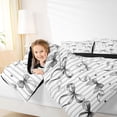 thumbnail image 4 of Erosebridal Cartoon Cute Bowtie 7-Piece Bedding Comforter Set,Girls Kawaii Loves Pattern King Bedding Sets For Kids,Black Reversible, 4 of 7