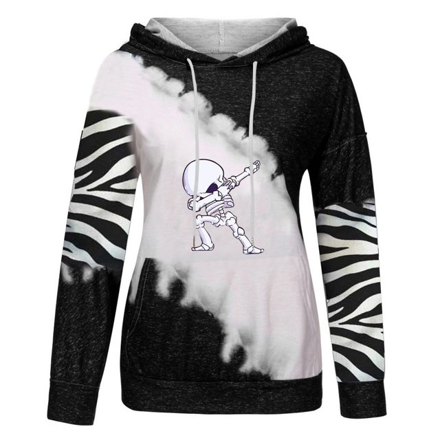 Blusa de manga larga con estampado de Halloween informal a la moda para mujer, jersey con capucha, Tops, sudadera Fridja bvmnju5124