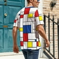 thumbnail image 5 of T Shirt For Men Retro Mondrian Plaid Mondrian Modern Art Fashion Funny Tshirt Premium Short-Sleeve G, 5 of 7