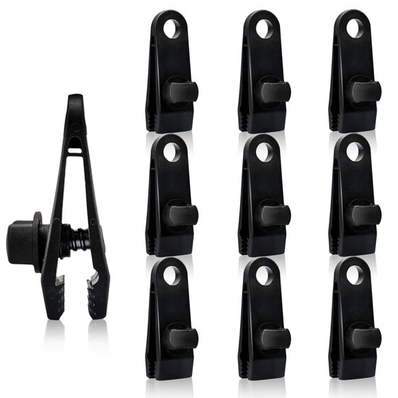 10 clips para lona, abrazaderas para lona, clips para lona, clips para lona, agarre de bloqueo resistente, clips de plástico para tienda de campaña, abrazaderas, clip de lona de polietileno, c