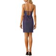 thumbnail image 3 of INSPIRE CHIC Party Glitter Dress for Women's Sparkle Lace Up Back Bandage Cami Dress Dark Purple Blue XL, 3 of 5