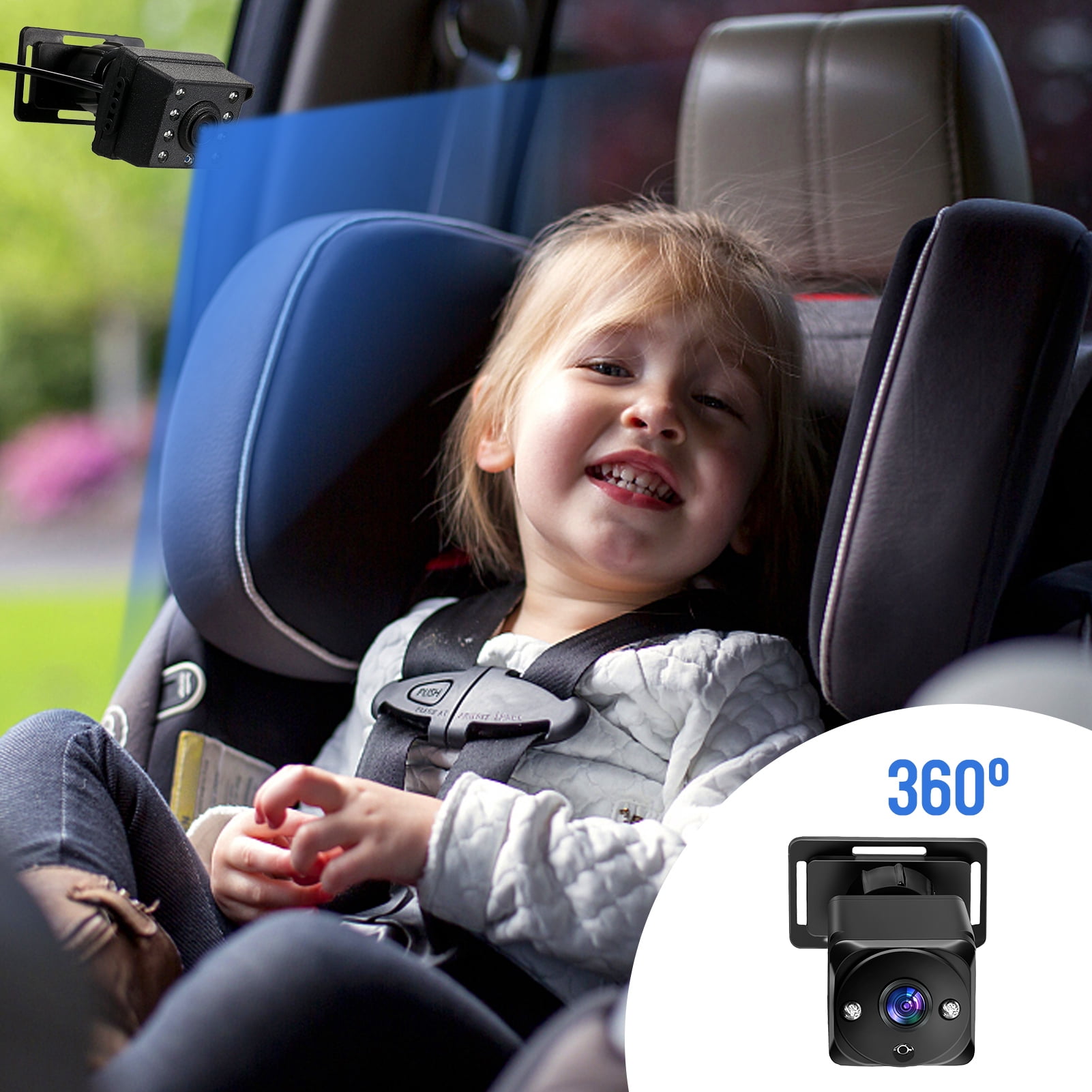 Auto Parts Baby Car Camera with Monitor 4.3 Inch, Night Vision, 360 Rotation, Wide View Angle, USB Plug for Newborn Infant Safety