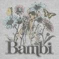thumbnail image 2 of Junior's Bambi Floral Sketch Graphic Tee Athletic Heather 2X Large, 2 of 3