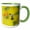 Green/White, variant on 3drose, Ruby Throated Hummingbird Feeding at Honeysuckle, Hill Country, Texas, 11oz Two-tone Yellow Mug