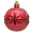 thumbnail image 4 of CuiLiyq 6 PCS Vintage Christmas Ornaments for Tree Decorations, 2.36 Inch Shatterproof Snowflake Relief Christmas Ball, Plastic Balls for Home Holiday Wedding Party Decoration (Red), 4 of 5